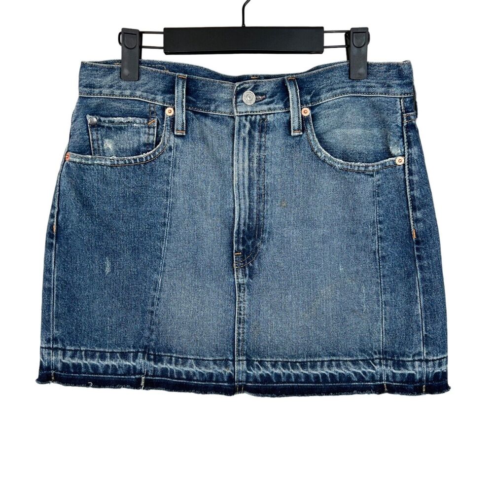 Denim &‎ Supply Ralph Lauren Womens Denim Mini Skirt Size 28 Frayed Hem